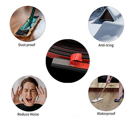 Kx Automotive Universal New Weather Stripping Epdm Rubber Seal Strip D-Shape Self Adhesive Car Truck Door Window Weather Strip Soundproof Noise Insulation Sealing (20 Ft(6M)) #TOP3