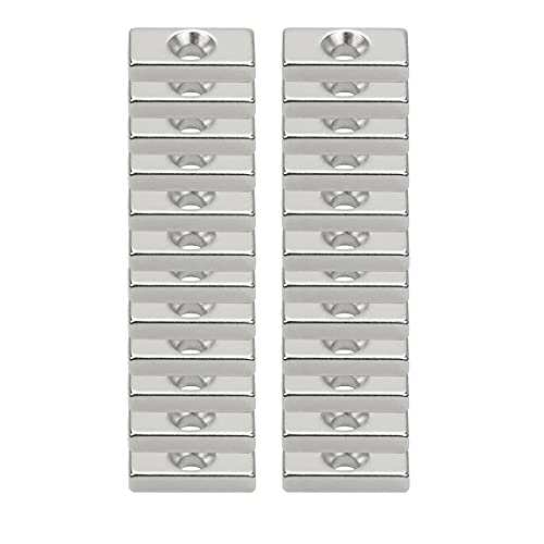 24 Pack Rare Earth Magnets Strong Neodymium Rectangular Magnets with Countersunk Hole for Fridge, DIY, Scientific, Craft, and Office - 0.78 x 0.4 x 0.16 inch, Pack of 24 24 Pack Rare Earth Magnets Strong Neodymium Rectangular Magnets with Countersunk Hole for Fridge, DIY, Scientific, Craft, and Office - 0.78 x 0.4 x 0.16 inch, Pack of 24