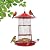 QZLOHOM Three-Tier Metal Hanging Bird Feeder Durable and Sturdy, red Finish Large Capacity with Perch Mesh Design Features Drainage Holes (Red)