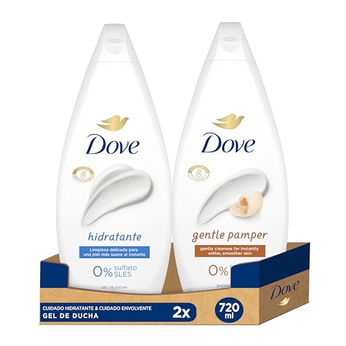 Bundle of Dove Gel de Ducha Hidratante Limpieza delicada para una piel suave, 720 ml + Dove Gel de Ducha Cuidado Envolvente Limpieza delicada para una piel suave, 720 ml