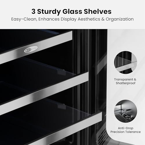 Image of Whynter 80 Can & 33 Bottle Wine and Beverage Refrigerator, 30 Inch Wine Cooler Refrigerator Glass Door, 40-65F Digital Temperature Control, Built-in or Freestanding for Home Bar Kitchen Office