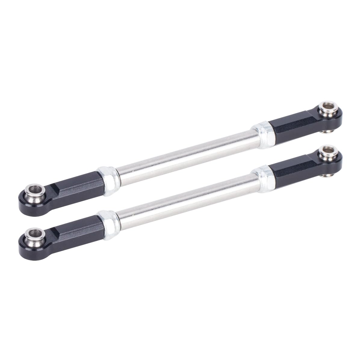 Slash Steering Links Rod,Heavy Duty Steering Links Rod for Traxxas Slash 4x4 4WD - Aluminum & Stainless Steel 2pcs Combo Upgrade Parts (Black)