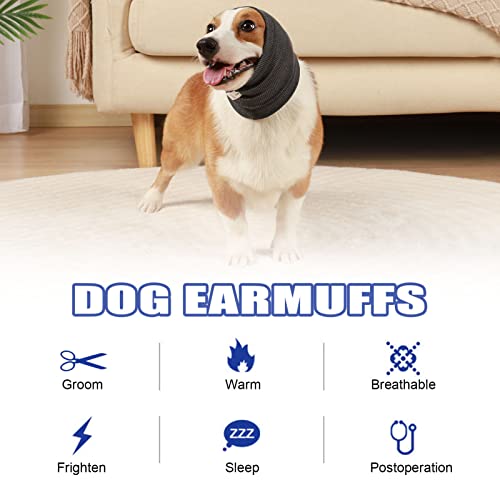 Jethrora Protetor de orelha para pescoço de cachorro Snood para proteção contra ruídos, ansiedade e