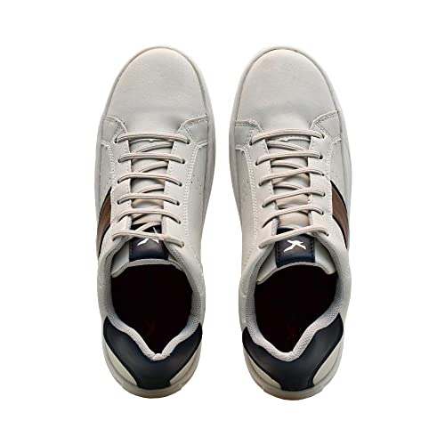 Sapatênis Branco, Marrom e Azul Flatform Cadarço Elástico | Freeland Tamanho: 44 Cor: Gelo