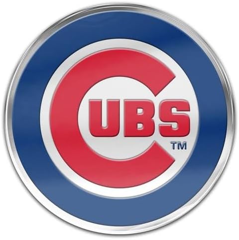 Chicago Cubs Auto Emblem Badge 3.5 Inch Aluminum Vehicle Decal with Adhesive Backing MLB Team Logo Exterior Car Truck SUV Automotive Accessory by WinCraft