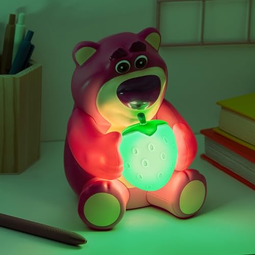 Paladone Lotso Huggin' Bear GloBuddies Color Changing Strawberry Night Light – Official Disney Toy Story 3D LED Lamp – Battery Powered Gift for Fans by Paladone - Used condition - Image 4