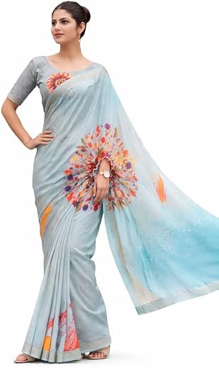 Minu Fashions Ready to Wear Pure Cotton Digital Printed Saree