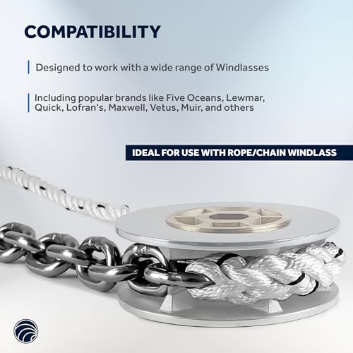 image for Five Oceans Windlass Anchor Rode, Hand Spliced Rope and Chain Combinat