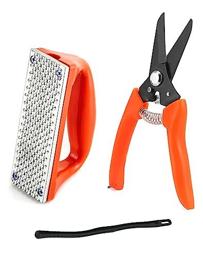 QWORK Hoof Trimmers Goat Hoof Trimming and Mini Rasp Hoof File, 7' Multipurpose Nail Scissors Daily Trim and 5' Rasp for Pig Trotters, Sheep, Alpaca, Lamb and Pruning Potted Plants