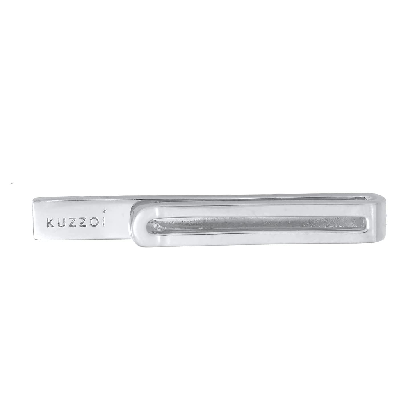Kuzzoi Herren Krawattennadel kunstvoll strukturiert, Krawattenklammer (5 mm) poliert für normale Krawatten aus 925er Sterling Silber, Krawattenschmuck für Männer mit geriffelten Details
