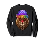 Divertente pagliaccio leone per chiunque ami il circo, il carnevale e i pagliacci. Presenta un leone di carnevale che sembra un clown.