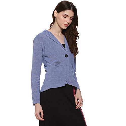 Image of PINACOLADA Solid Single Breasted Casual Women Full Sleeve Blazer (Light Blue)(AZW119BZR BLAZEPTH W PLN DBU AZ L)