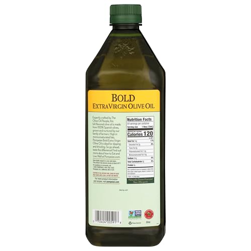 Pompeian Spanish Bold Extra Virgin Olive Oil, Contains Polyphenols, First Cold Pressed, 32 Fl Oz