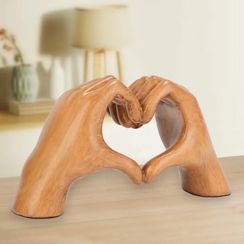 Sculpture de mains en forme de cœur dorée cadeau idéal maison - 4