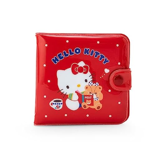 SANRIO Original Hello Kitty Vinyl Kids Wallet Snap Button Closure Card Pocket With Original Stylus Ballpoint Touch Pen