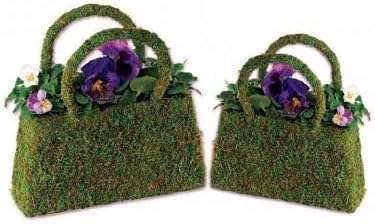 English Garden Tote Flower Baskets Set of 2