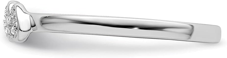 Diamond2Deal 925 Sterling Silver White Diamond Stackable Ring (0.04ct)