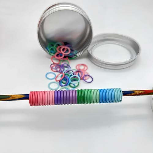 Image of Wonafa 50Pcs Round Metal Stitch Markers,Metal Colorful Crochet Stitch Markers,with Storage Box for Crocheting Clothing Tag DIY Craft Project (Orbicular-50Pcs)