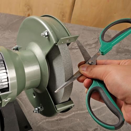 Image of 6 Inch Bench Grinder Grinding Wheel & Wire Wheel Brush with 1 /2'' Arbor, 60 Grit Silicon Carbide Bench Grinding Wheel for Bench Grinder,for Drill Bits, Blades and Knifes Cleaning Polishing Sharpening
