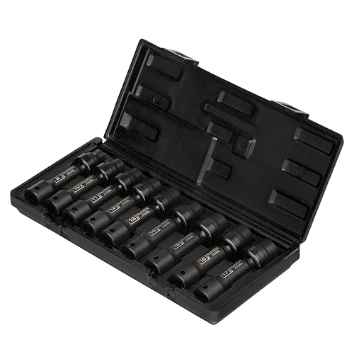Sunex 2695 metryczny 1/2-punktowy zestaw kluczy nasadowych Cr-Mo, 8 mm – 17 mm, 9-częściowy
