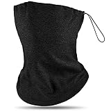 Calentador de Cuello de Invierno Bragas de Cuello Ajustable Cubierta Facial de Climas Fríos Bufanda de Tubo de Esquí Pasamontañas Bandanas Faciales a Prueba de Viento (Negro)