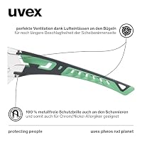 Uvex pheos nxt planet - Schutzbrille - Bügelbrille supravision excellence Technologie - metallfrei, beschlagfrei & kratzfest - one size - anthrazit/jade, transparent – Ansicht 6