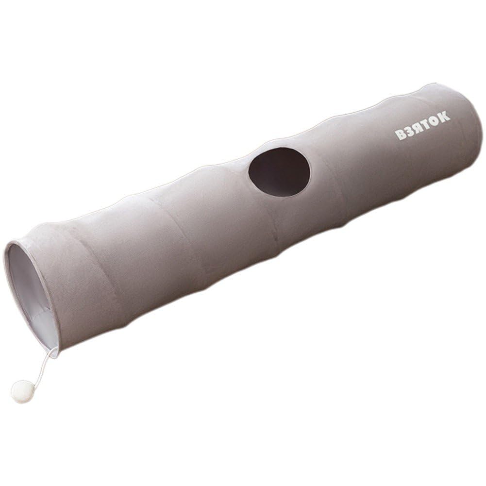 Túnel de juego para gatos y conejo con tubo recto plegable para mascotas pequeñas