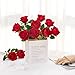 12PCS Artificial Roses Silk Flowers Fake Roses Bouquet Long Stem for Home Wedding Decoration Party (Red)