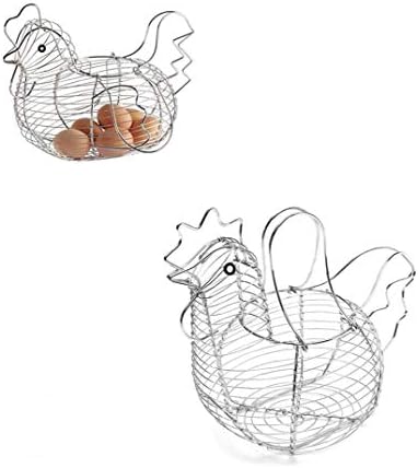Chicken Shaped Egg Holder Metal Wire Fruit Basket Table Top Snacks Organizer Kitchen Gadget
