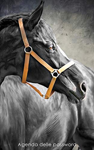 Agenda delle password: Agenda degli indirizzi web e delle password di accesso - Copertina cavallo nero (Agende per amanti dei cavalli) (Italian Edition)