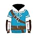 East-hai-buy Costume Cosplay Zelda Breath of The Wild Felpe con Cappuccio per Bambini Stampate in 3D Pullover Felpe Casual per Ragazze dei Ragazzi 4-14T