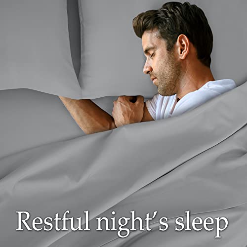 Lalaloom California King Bed Sheet Set, Soft Microfiber Hotel Luxury Bedding, Extra Deep Pocket, 4 Piece Sheets And Pillowcase Sets, Breathable Wrinkle, Fade Resistant, Machine Wash Linen, Soft Gray #TOP7