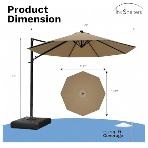 Image of THESHELTERS - Premium Garden Umbrella 360 Degree Rotating Stylish and Durable Outdoor Garden Umbrella with Heavy-duty Water Base (95Kgs)- Patio and Lawn Umbrella, 2.5x2.5m Big Size Outdoor Umbrella with Stand