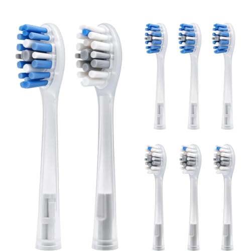 Image of Replacement Heads for FitForce, FitTimer Toothbrush, 8 Pack(White Moderate Soft)