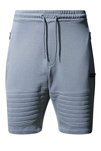 883 Police Seymour Men's Grey Jogger Shorts with Zipped Pockets (L)