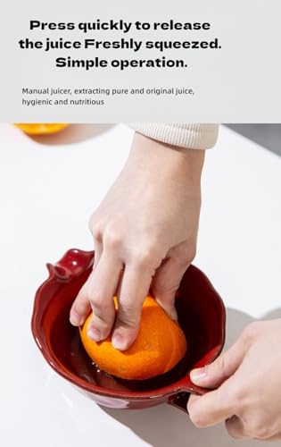 Star-Shaped Ceramic Hand Juicer - 200ml Citrus Press Bowl with Handle, Drip-Free Spout, and Non-Slip Grip, Dishwasher Safe (Red/Brown Green) - Image 5