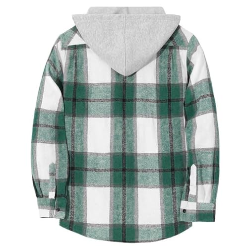 Hvyesh Boys Flannel Shirts Fall Jacket with Hood Boys Plaid Shirt Jackets 3-13T4