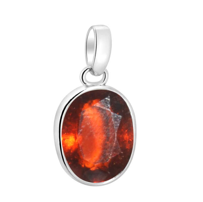 s kumar gems & jewels Original Certified Natural Unheated Untreated Hessonite Gomed Stone Excellent Quality Birth Stone 9.25 Ratti Silver Pendant for Astrology-picture-38