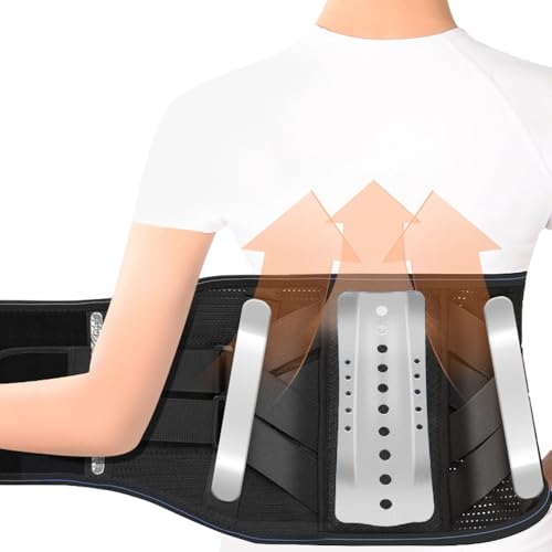 FDEETY Faja Lumbar para Hombre Mujer Faja Lumbar Adjustable Corrector Postura Faja Cinturón lumbar con Soportes de Acero Para Lesiones lumbares y de Espalda