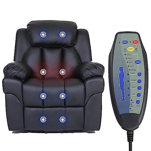 Givenusmyf Home Power Recliners, Comfortable Recliner Chairs For Adults & Elderly, Electric Lift Chair Sofas Leather Massage Recliner Chair For Living Room Black #TOP16