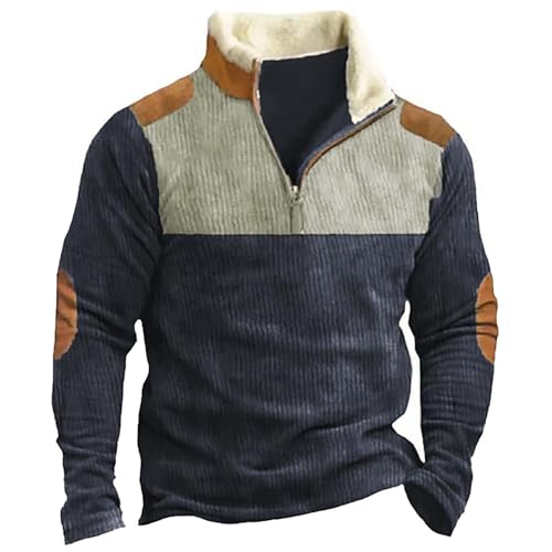 Sweat-shirt pour homme contre le froid de l'automne veste velours côtelé confortable zippée