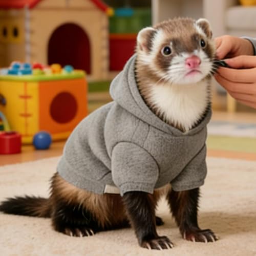 Arnés sudadera de hurón ajustable para pasear chinchillas sin tirones 4