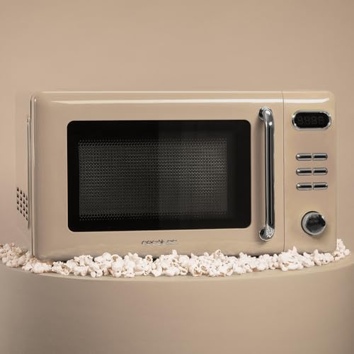 Cecotec Digitale Mikrowelle mit Grill Proclean 5110, 20 l, Retro-Beige, 700 W in 5 Stufen, Timer bis zu 60 Minuten, 8 Programme und Auftaumodus, Vintage-Design in Beige – Bild 5