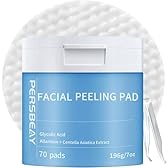 Persbeay Glycolic Acid Pads, Exfoliating Toner Pads for Facial Radiance, Dual Action Gentle Face Pad for Deep Cleaning Effect |Peels & Daily Skin Renewal |Salicylic Acid & Vitamins B3 |70 Count
