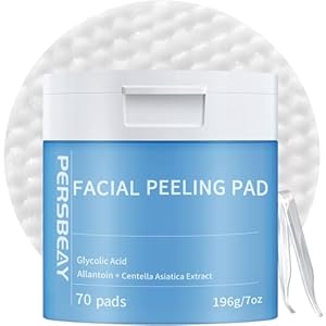 Glycolic Acid Pads, Exfoliating Toner Pads for Facial Radiance, Dual Action Gentle Face Pad for Deep Cleaning Effect |Peels & Daily Skin Renewal |Salicylic Acid & Vitamins B3 |70 Count