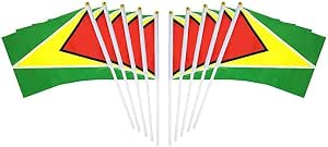 Mini-Fahne Guayana – Wimpel Ca. 15x10 Cm, Aus Polyester, Doppelseitig Bedruckt