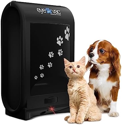 EyeVac Pet Touchless Vacuum for Pet Hair, Dust & Debris - 1400 Watts Professional Vacuum Active Infrared Sensors, High Efficiency Filtration, Bag-Less Canister (Tuxedo Black & Paw Prints)