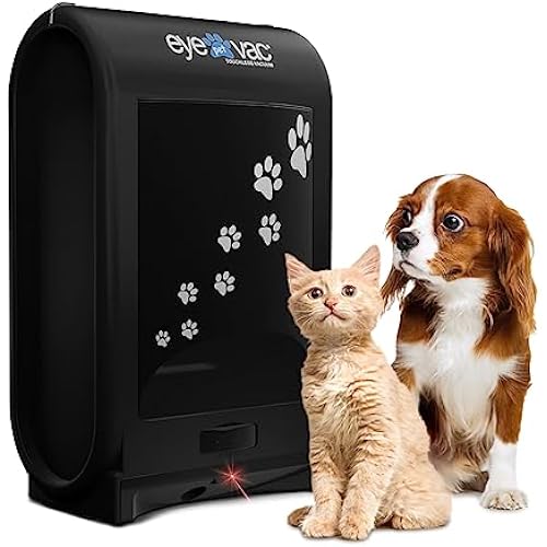 EyeVac Pet Touchless Vacuum Automatic Dustpan - Ultra Fast & Powerful - Great for Sweeping Cat Dog Pet Hair Food Dirt Kitchen, Corded Canister Vacuum, Bagless, Automatic Sensors, 1400 Watt (Black)