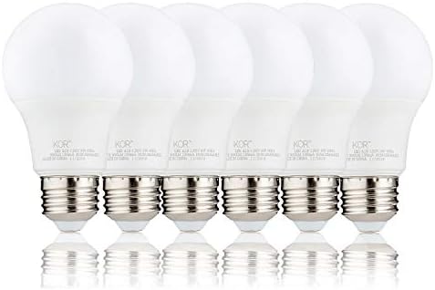 KOR (Pack of 6) 9W LED A19 Light Bulb – (60W Equivalent), UL Listed, 4000K (Cool White) 750 Lumens, Non-Dimmable, LED 9-Watt Standard Replacement Bulbs, with E26 Base, 15000 Hours, Long Life