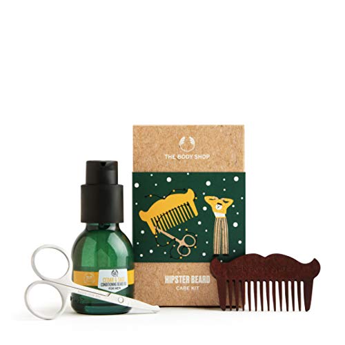The Body Shop, Men's Beard Care Gift Set, Includes Beard Oil, Beard Comb and Scissors